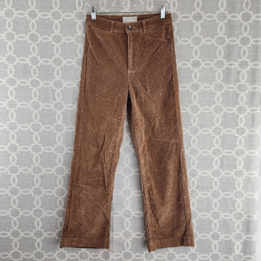 Everlane Corduroy High Rise Straight Leg Brown Women's Pants 4
